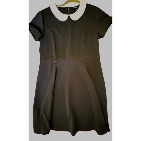Torrid Black White Collar Dress Size 1 14/16 1X Whimsy Goth Wednesday School Y2k - Picture 1 of 8